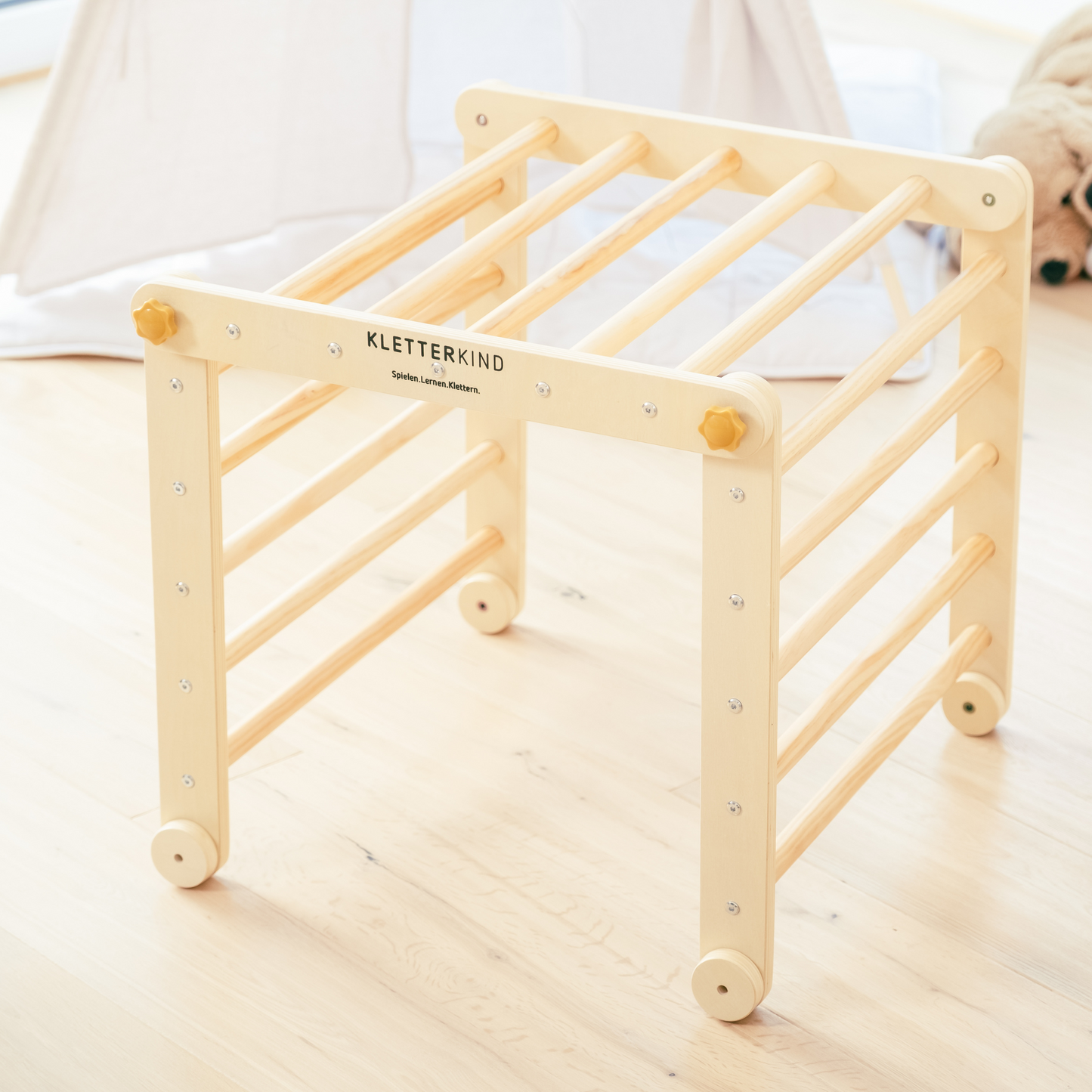 KLETTERKIND Klettergerüst Indoor 3-teilig | Kletterdreieck mit Rutsche für Kinder | Pikler Dreieck mit Rutsche für Indoor | Spielzeug ab 3 Jahr | Made in Germany